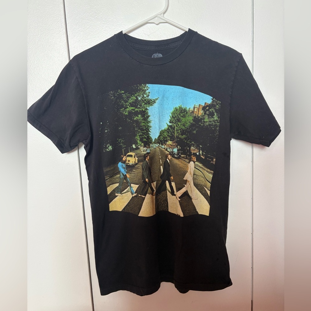 The Beatles Black Abbey Road Photo Graphic Tee